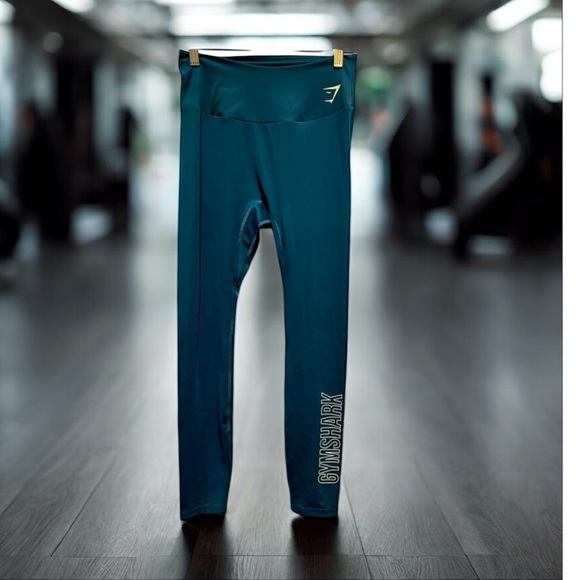Gymshark Pants - Gymshark Vital Seamless High Waist Leggings Teal Green Logo‎ Size L